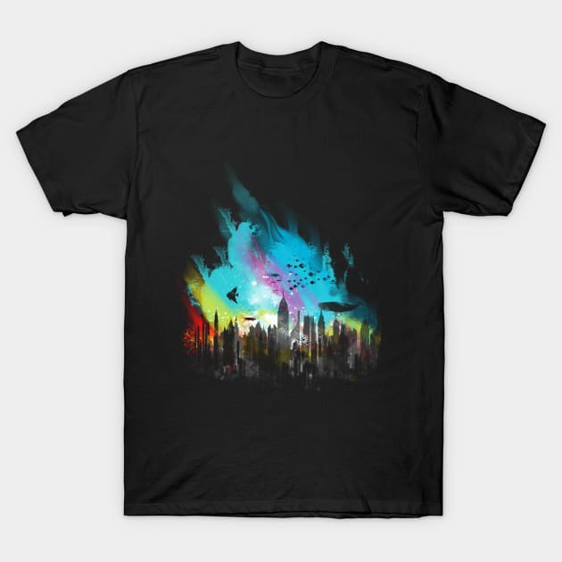 Sunset on Rapture T-Shirt by kharmazero